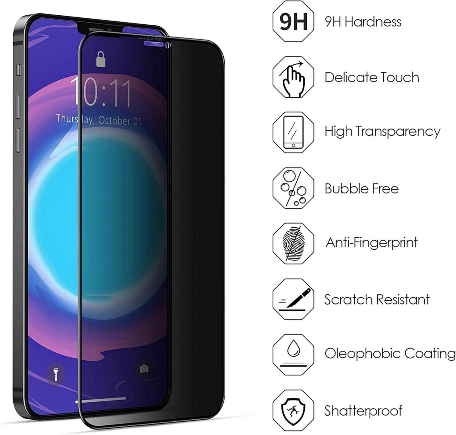 3er Set Matt Schutzfolie für iPhone 11 XR Blickschutz 9H Gehärtetes Glas