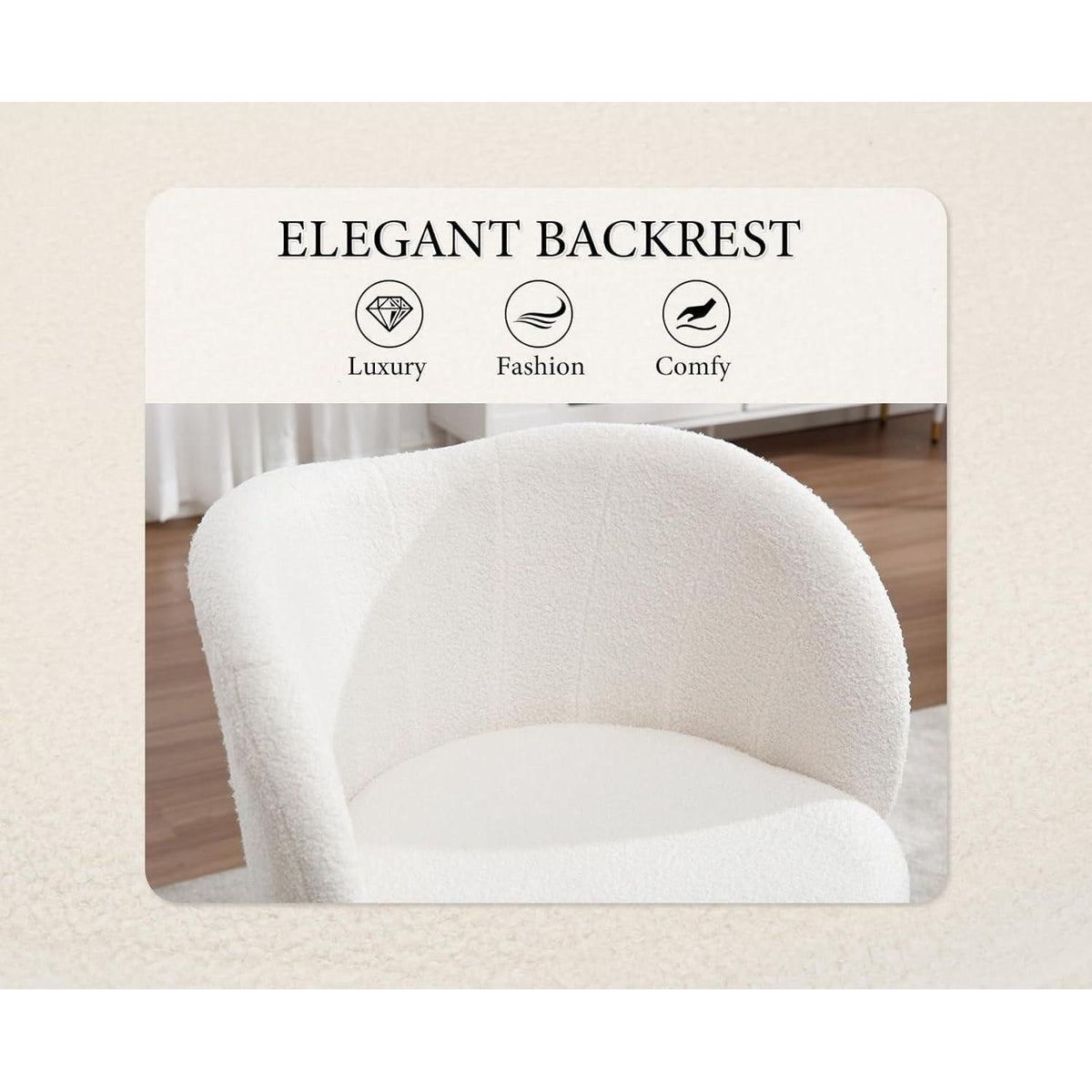 Gepolsterter Kunstfell Sessel – Weiß, Wohnzimmer & Schlafzimmer