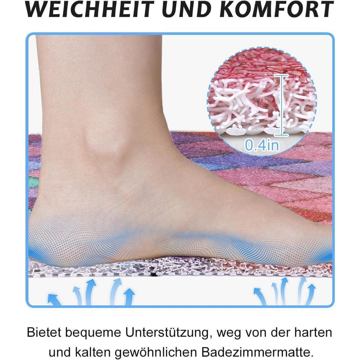 Rutschfeste Duschmatte 60x60cm – Schnelltrocknend & Hygienisch