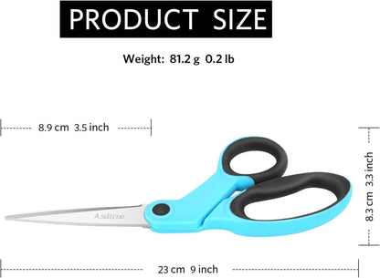Stoffschere Nähschere Edelstahlklinge weiche Griffe 23 cm 2 Stück Blau
