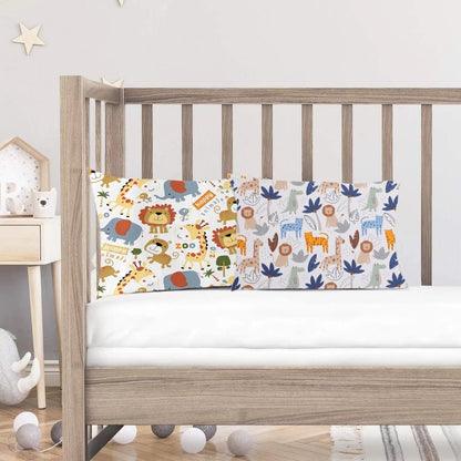Kinder Kissenbezug 40x60 cm - Bio Baumwolle mit Tier Motiv