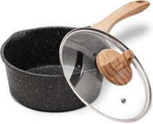 Antihaft-Kasserolle 18 cm mit Deckel, Stielkasserolle Induktion Gas