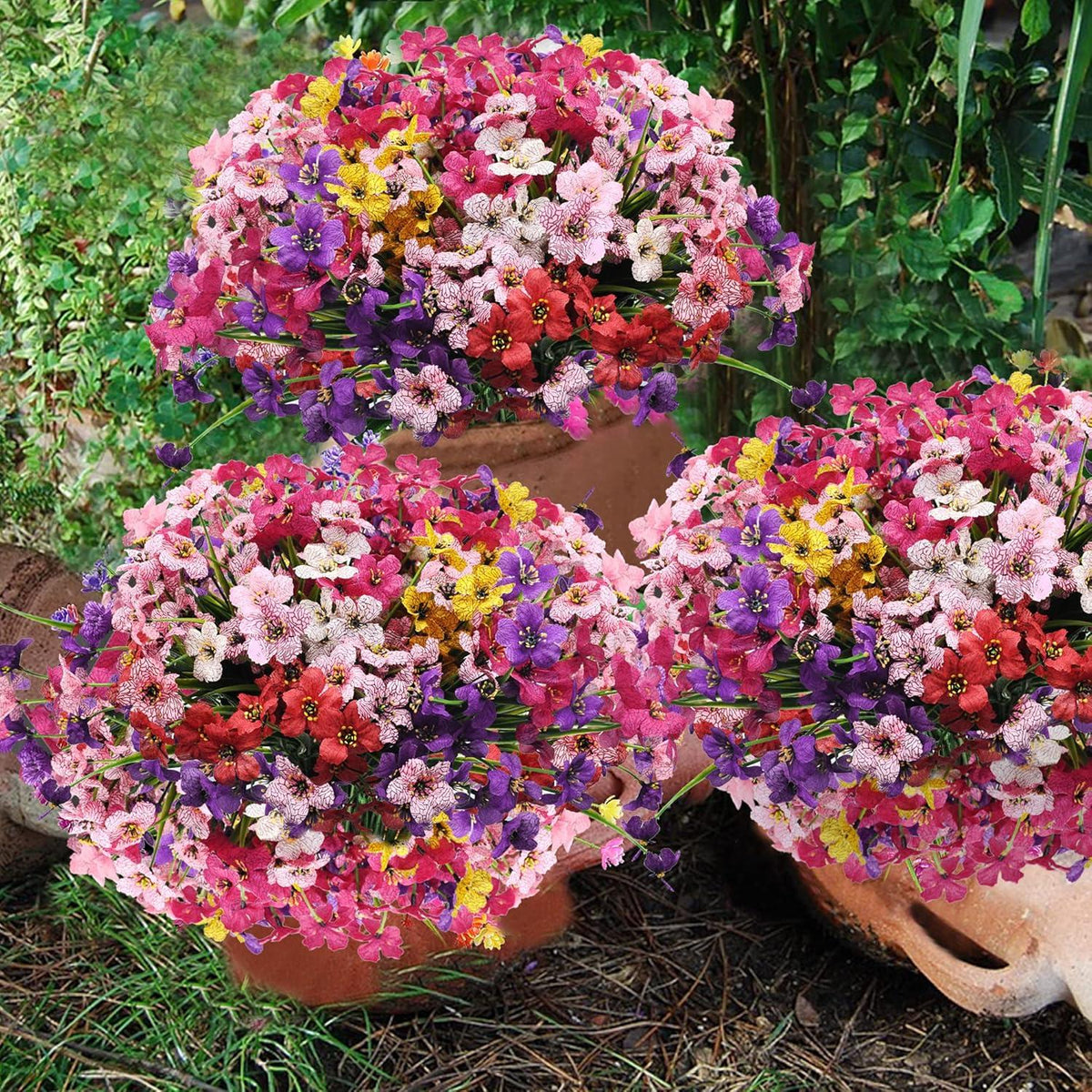 9er Set Künstliche Blumen Balkonpflanzen UV-beständig für Balkon & Garten