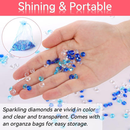 Acryl Diamanten Streudeko Blau 3000 Stück mit Organzabeutel