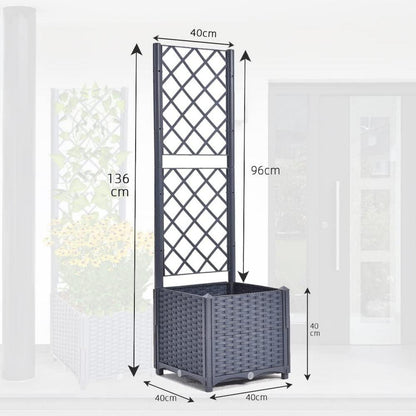 Mingone Pflanzkübel Spalier Rattan Kletterpflanzenkasten