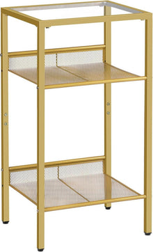 Beistelltisch mit Goldfarbenem gehärtetem Glas - 3-stöckiger