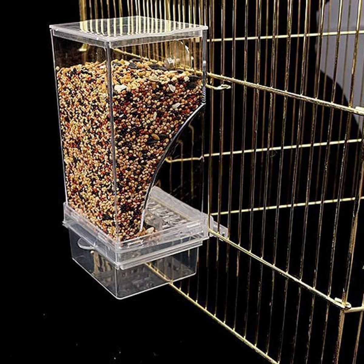 Automatischer Vogelfutterspender für Papageien - transparent 18,5 x