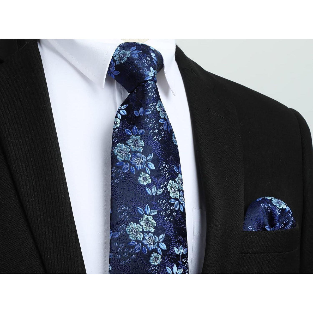 Herren Krawatten-Set Paisley mit Einstecktuch und Manschettenknöpfen