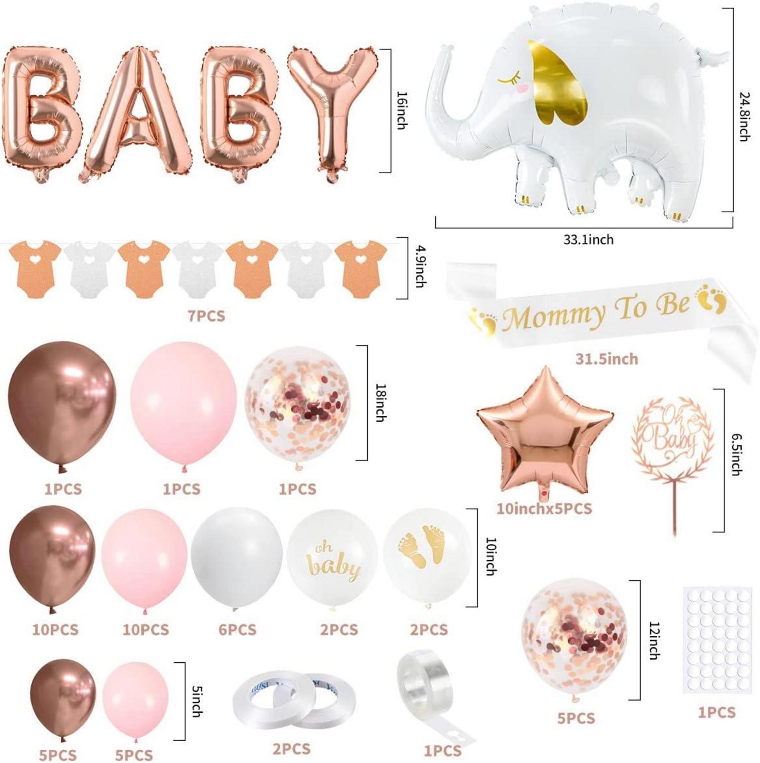 iZoeL Babyparty Deko Mädchen Ballons Girlande Schärpe