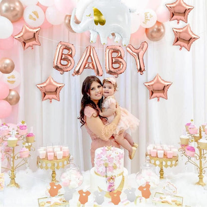 iZoeL Babyparty Deko Mädchen Ballons Girlande Schärpe Rosegold Rosa Gold Gender Reveal Baby Shower Party