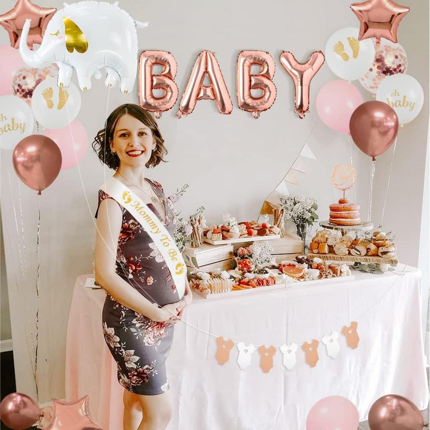 iZoeL Babyparty Deko Mädchen Babyshower Ballons Girlande Rosegold