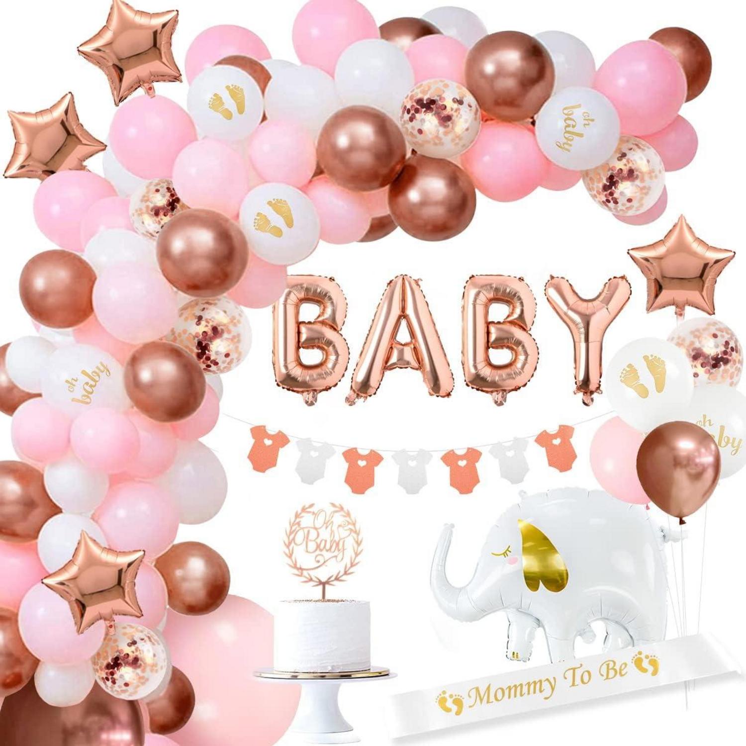 iZoeL Babyparty Deko Mädchen Babyshower Ballons Girlande Rosegold