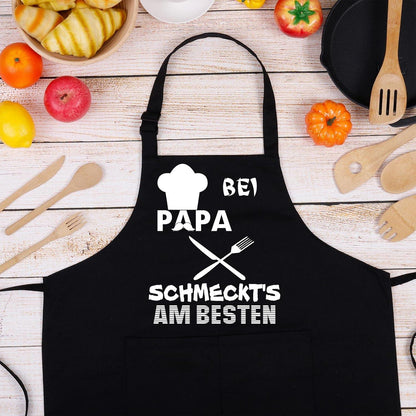 Grillschürze für Männer Schwarz Vatertag Geburtstagsgeschenk