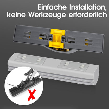 Schwamm Wischmopp mit Edelstahl Stiel und 3 Schwammköpfen