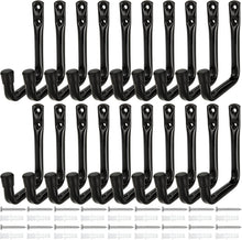 20er Set robuste Wandhaken Schwarz 12cm Schwerlast für Garage & Garten