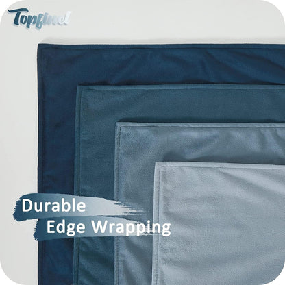 Topfinel Kissenbezug 45x45 blau Samt 4er Set Farbverlauf Zierkissen Sofakissen