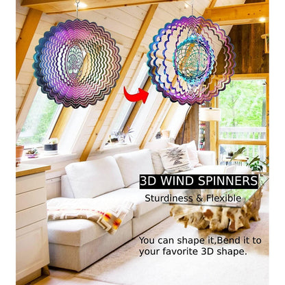 3D Edelstahl Windspiel 25cm Garten Fenster