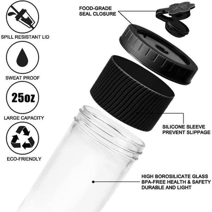 Bubble Tea Becher 730ml 2er Set mit Deckel & Strohhalm, Auslaufsicher