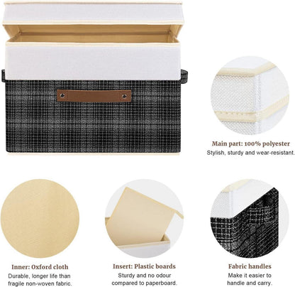 Faltbare Aufbewahrungsboxen mit Deckel Patchwork-Design 5 Stück