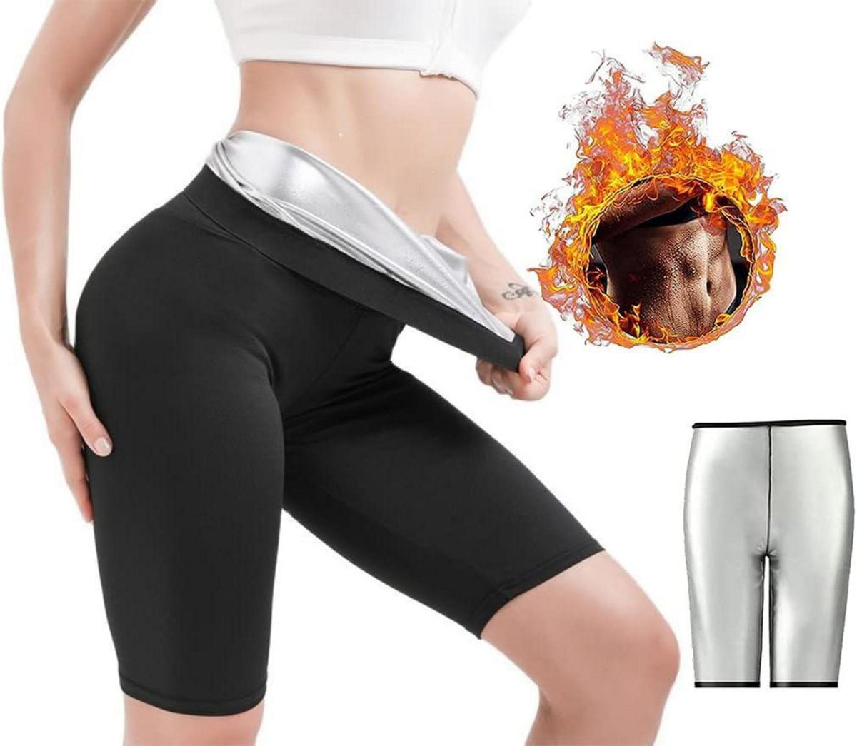 Sauna Shorts Damen Hot Thermo Leggings High Waist Sweatpants