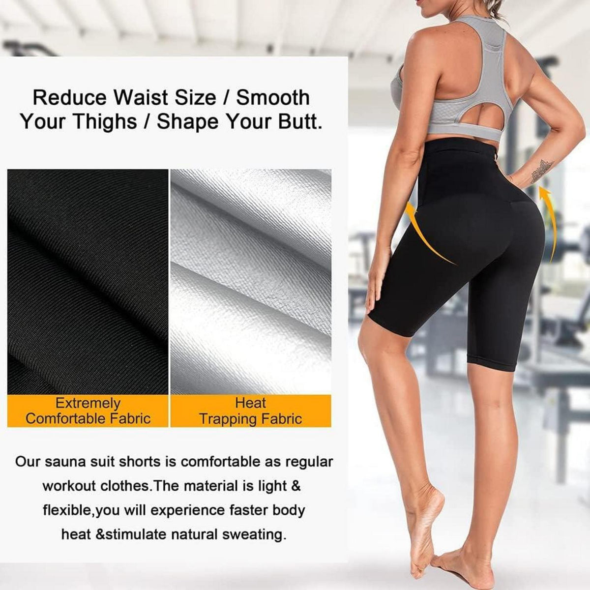 LIPIODOL Damen Sauna Thermo Shorts Hot Sweat Leggings Bauchweg XXL
