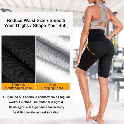 LIPIODOL Damen Sauna Thermo Shorts Hot Sweat Leggings Bauchweg XXL