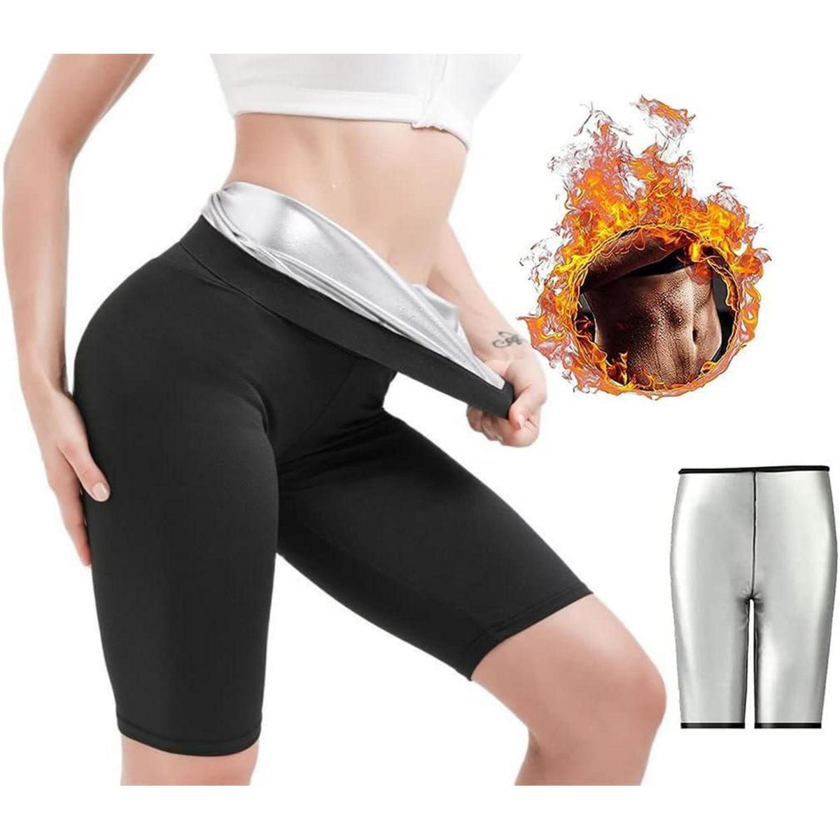 Sauna Shorts Damen – Thermo Leggings für Sport & Abnehmen L-XL