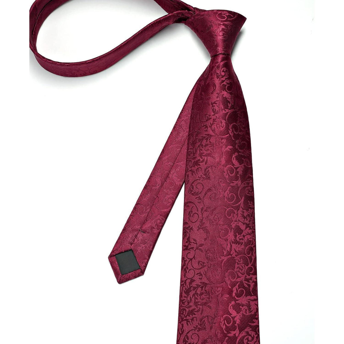 Herren Krawatten Set Seide Paisley mit Einstecktuch & Manschettenknöpfen