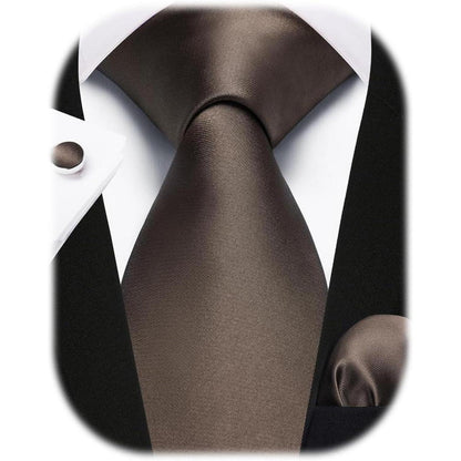 Herren Krawatten-Set mit Einstecktuch und Manschettenknöpfen, Seide Paisley