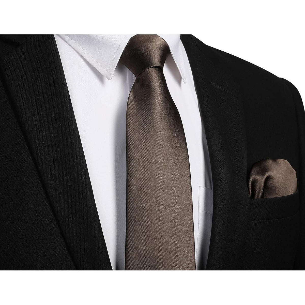 Herren Krawatten-Set mit Einstecktuch und Manschettenknöpfen, Seide Paisley