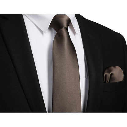 Herren Krawatten-Set mit Einstecktuch und Manschettenknöpfen, Seide Paisley