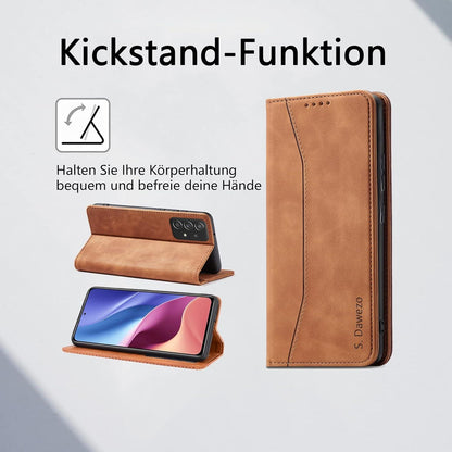 Samsung Galaxy A52 Hülle Leder magnetisch mit Ständer und Kartenfach