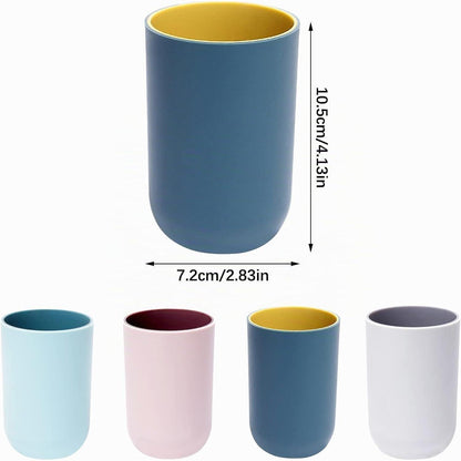 4er Set Wiederverwendbare Zahnputzbecher Kunststoff 330ml