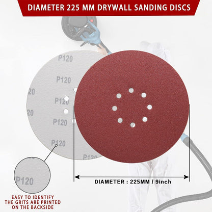 Schleifscheiben 225mm Klett P120 8 Loch 30 Stück