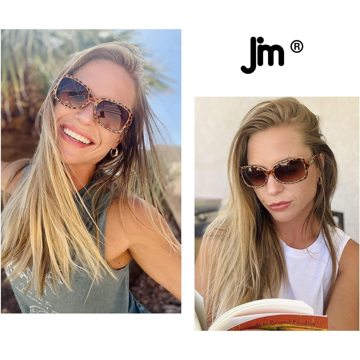 Bifokale Lese-Sonnenbrille Damen Quadratisch Schwarz+Schildkröte