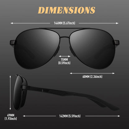 Pilotenbrille Herren Polarisiert Al-Mg Metallrahmen UV400 Schutz mit