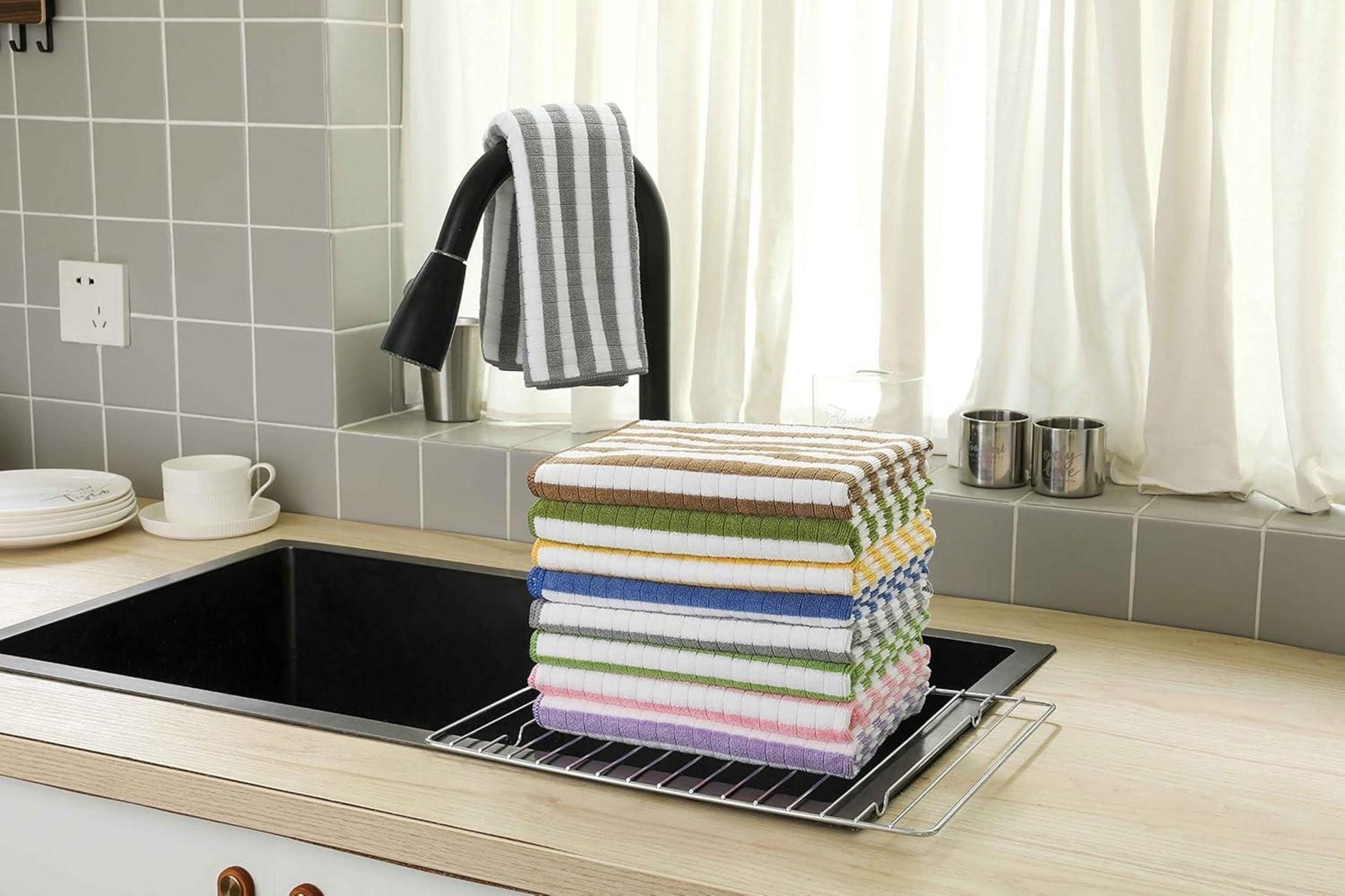 8er-Pack Mikrofaser Geschirrtücher Pink 65x45cm, super saugfähig & weich