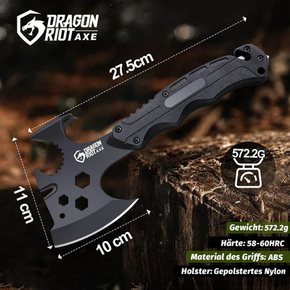 DRAGON RIOT Survival Axt Camping Beil Schwarzes Multifunktionswerkzeug