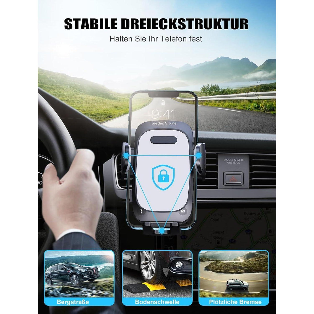 Handyhalterung Auto Lüftung – 360° Drehbar & Sicher