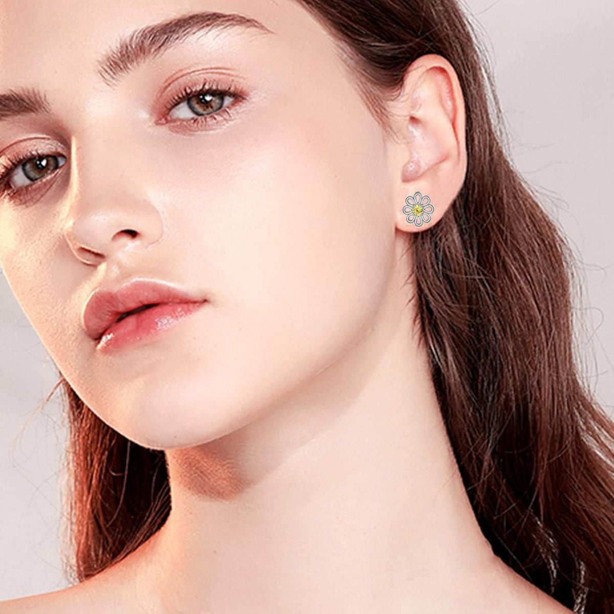 925 Sterling Silber Gänseblümchen Ohrringe für Damen Mädchen