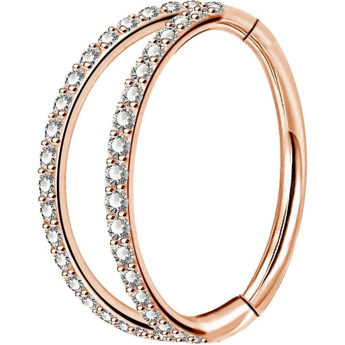 Helix Ring mit Zirkonia, 20G Rosegold, 10mm