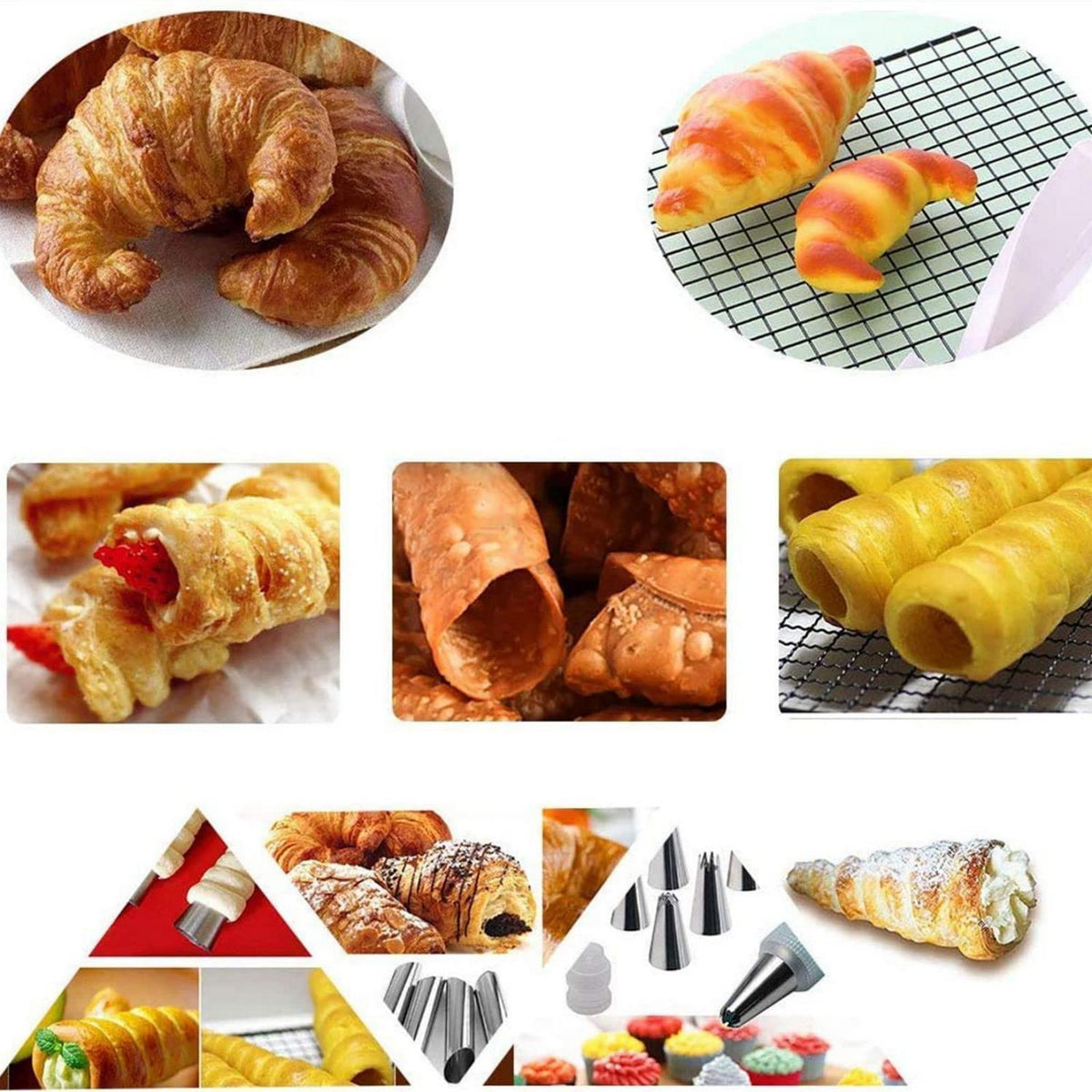 Cannoli Backform Edelstahl – 21 Stück mit Reinigungsbürste