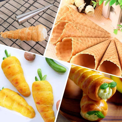 Cannoli Backform Edelstahl – 21 Stück mit Reinigungsbürste