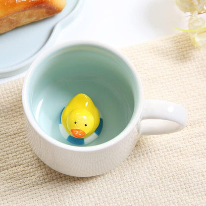 Süße Ente Kaffeebecher Tasse Keramik 3D Tier Geschenk 230ml