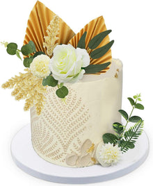 Boho Tortenaufsatz Dekoration 16-teilig Naturmaterialien Gold Blume
