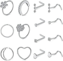 Nasenring Nasenpiercing Set Chirurgenstahl Strass Gold Silber