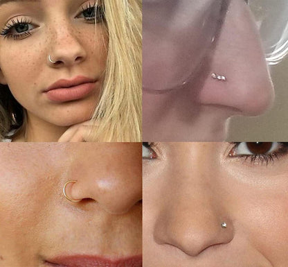 Nasenring Set 20G Chirurgenstahl L Förmig Nasenstecker Strass Piercing