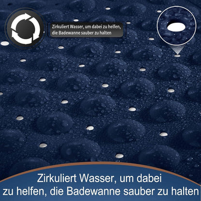 Badewannenmatte extra lang, Anti-Rutsch, Navy Blau