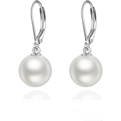 Perlenohrringe Sterling Silber Hängend Rosenquarz Geschenk Damen