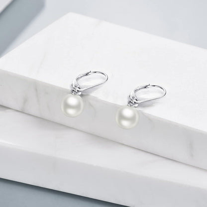 Perlenohrringe Sterling Silber Hängend Rosenquarz Geschenk Damen